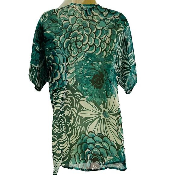 Celina Semi Sheer Coverup Beaded Floral Womens S/M - Picture 5 of 5